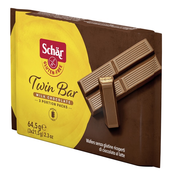 SCHAR TWIN BAR WAFERS RICOPERTI DI CIOCCOLATO AL LATTE 3 PEZZI DA 21,5 G - Farmastop