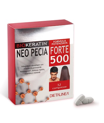 DIETALINEA BIOKERATIN NEO PECIA FORTE 500 32 COMPRESSE 4 BLISTER IN ASTUCCIO 48 G - Farmastop