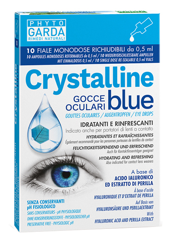 CRYSTALLINE BLUE GOCCE OCULARI MONODOSE 10 FIALE 0,5 ML - Farmastop