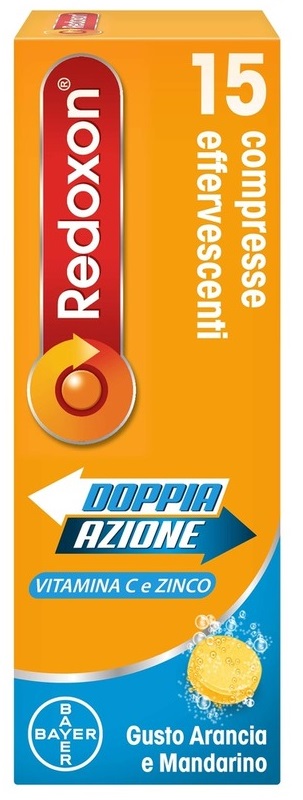 REDOXON DOPPIA AZIONE 15 COMPRESSE EFFERVESCENTI VITAMINA C ZINCO ARANCIA E MANDARINO 45,78 G - Farmastop