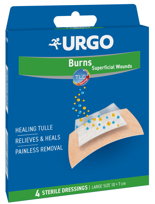URGO CEROTTO PER USTIONI E FERITE 100X70 MM 4 PEZZI - Farmastop