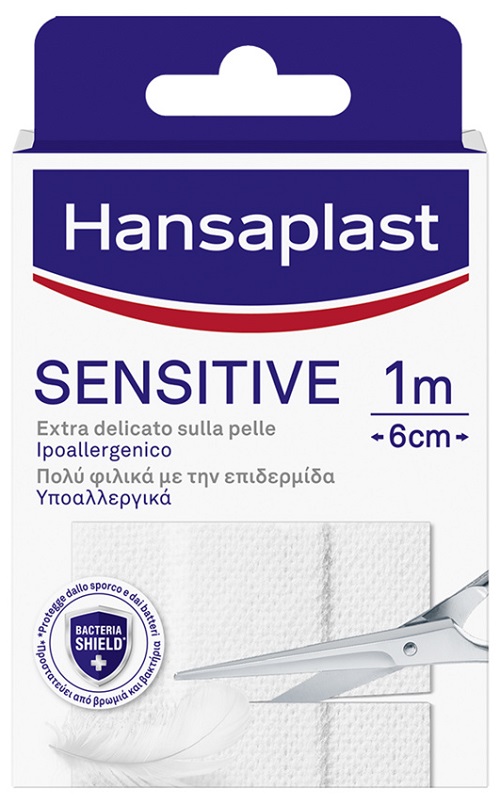 HANSAPLAST STRISCIA SENSITIVE PRETAGLIATA 1X6CM 10 PEZZI - Farmastop