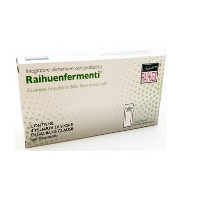 RAIHUEN RAIHUENFERMENTI PROBIOTICI DI BACILLUS CLAUSII 20 FIALE MONODOSE DA 5 ML - Farmastop