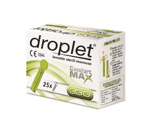 LANCETTE PUNGIDITO DROPLET COMFORT MAX GAUGE 33 25 PEZZI - Farmastop