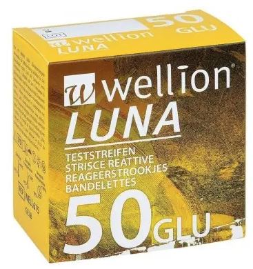 WELLION LUNA 50 STRIPS STRISCE PER MISURAZIONE GLICEMIA - Farmastop