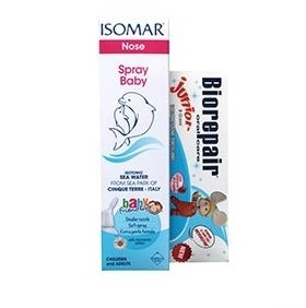 ISOMAR SPRAY BABY + DENTIFRICIO BIOREPAIR JUNIOR - Farmastop