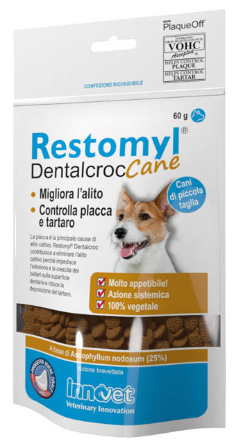 RESTOMYL DENTALCROC CANI PICCOLA TAGLIA BUSTA 60 G - Farmastop