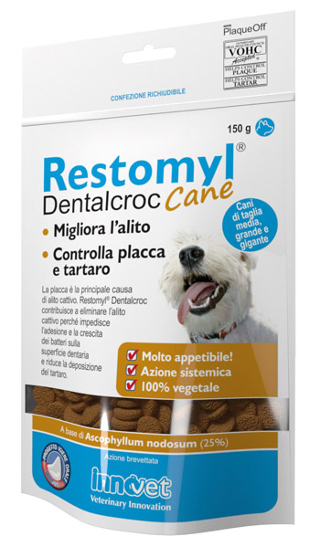 RESTOMYL DENTALCROC CANI TAGLIA MEDIA GRANDE E GIGANTE BUSTA 150 G - Farmastop