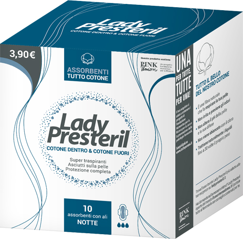 LADY PRESTERIL COTONE DENTRO & COTONE FUORI 10 ASSORBENTI CON ALI NOTTE PROMO - Farmastop