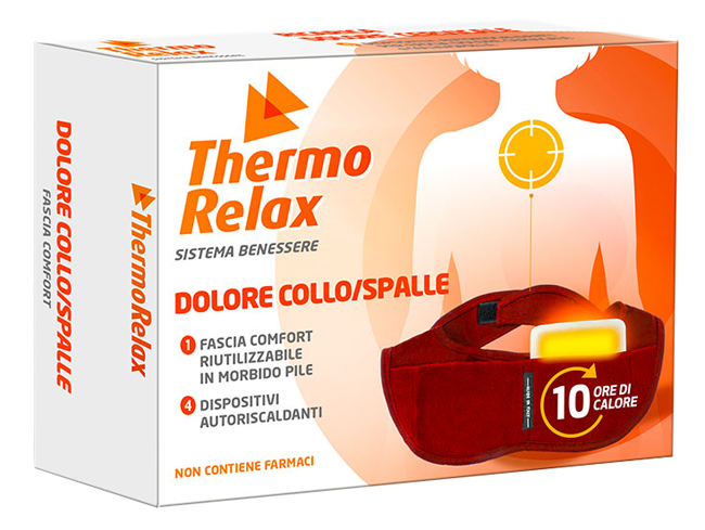 THERMORELAX FASCIA DOLORE COLLO SPALLE FASCIA+4 DISPOSITIVI AUTORISCALDANTI - Farmastop