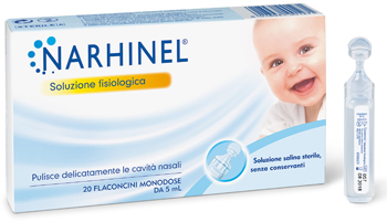 SOLUZIONE FISIOLOGICA PER ASPIRATORE NASALE NARHINEL 20 FIALE X 5 ML BIPACK - Farmastop