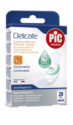 CEROTTO PIC DELICATE 19X72 MM ANTIBATTERICO 20 PEZZI - Farmastop