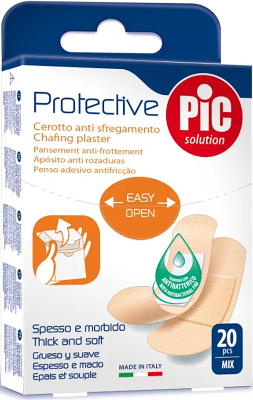 CEROTTO PIC PROTECTIVE MIX ANTIBATTERICO ANTISFREGAMENTO CON TAMPONE 20 PEZZI - Farmastop