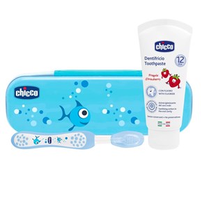 CHICCO SET DENTALE AZZURRO CON FLUORO - Farmastop