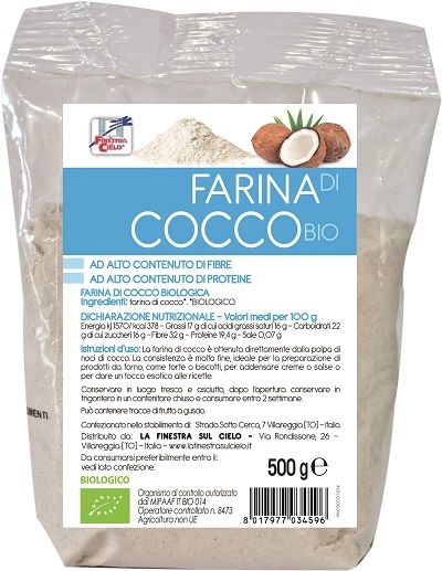 FSC FARINA DI COCCO BIO AD ALTO CONTENUTO DI FIBRA 500 G - Farmastop