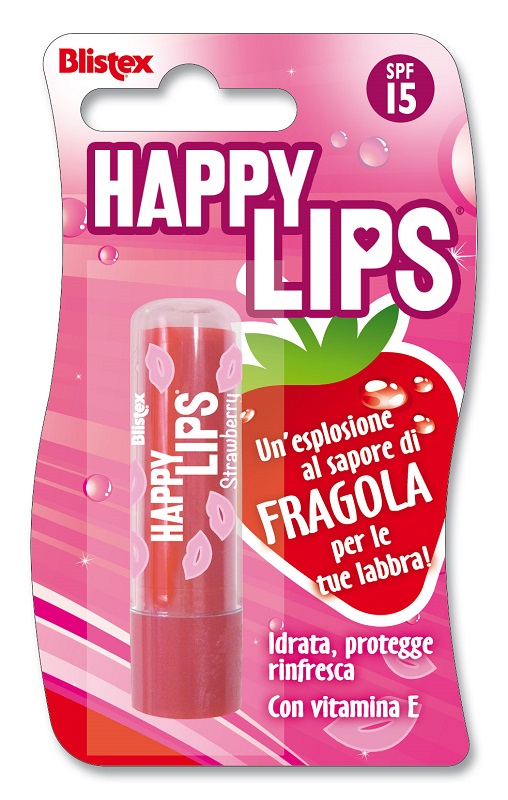 BLISTEX HAPPY LIPS FRAGOLA SPF 15 3,7 G - Farmastop
