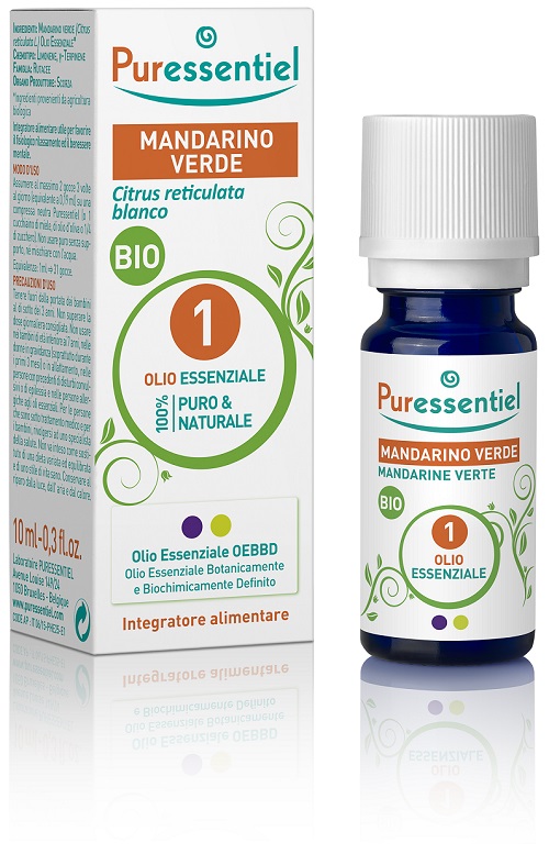 PURESSENTIEL MANDARINO VERDE OLIO ESSENZIALE BIO 10 ML - Farmastop