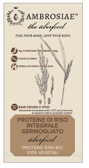 AMBROSIAE UBERFOOD PROTEINE DI RISO INTEGRALE GERMOGLIATO 200 G - Farmastop