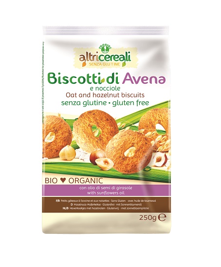 ALTRICEREALI BISCOTTI ALL'AVENA/NOCCIOLE BIO 250 G - Farmastop