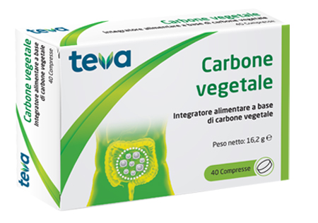 CARBONE VEGETALE TEVA 40 COMPRESSE 16,2 G - Farmastop