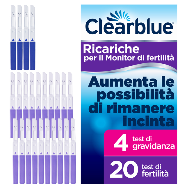 MONITOR DI FERTILITA' CLEARBLUE ADVANCED IN STICK 20 PEZZI + 4 TEST DI GRAVIDANZA - Farmastop