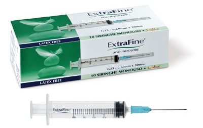 SIRINGA EXTRAFINE 5 ML GAUGE 23 0,60X30MM 10 PEZZI - Farmastop