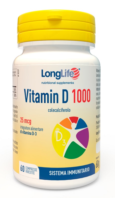 LONGLIFE VITAMINA D3 1000UI 60 COMPRESSE - Farmastop