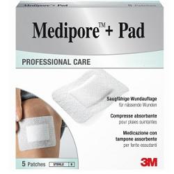 MEDICAZIONE MEDIPORE+PAD 5X7,2CM 5PEZZI - Farmastop