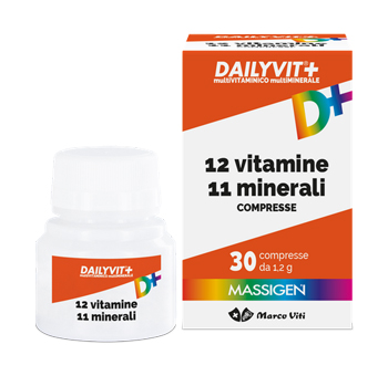 MASSIGEN DAILYVIT 12 VITAMINE 11 MINERALI 30 COMPRESSE RIVESTITE - Farmastop