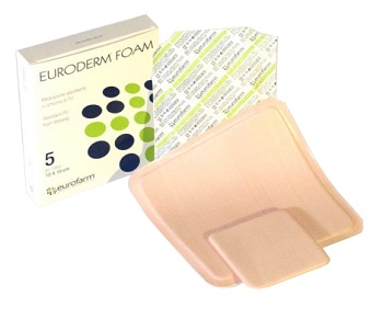 MEDICAZIONE IN POLIURETANO EURODERM FOAM MISURA 10X10CM 5 PEZZI - Farmastop