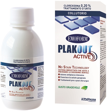 EMOFORM PLAK OUT ACTIVE CLOREXIDINA 0,20% COLLUTORIO 200 ML - Farmastop