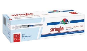 SIRINGA PER VENIPUNTURA MASTER-AID 5 ML GAUGE 23 10 PEZZI - Farmastop