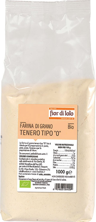 FARINA FINE DI GRANO TENERO 0 BIOLOGICO 1000 G - Farmastop