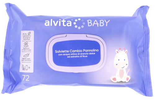 ALVITA SALVIETTE CAMBIO PANNOLINO 72 PEZZI - Farmastop