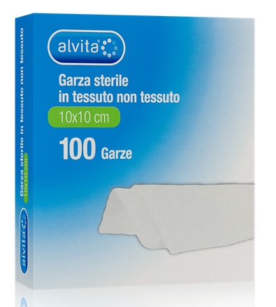 ALVITA GARZA STERILE IN TESSUTO NON TESSUTO 10X10CM 100 PEZZI - Farmastop