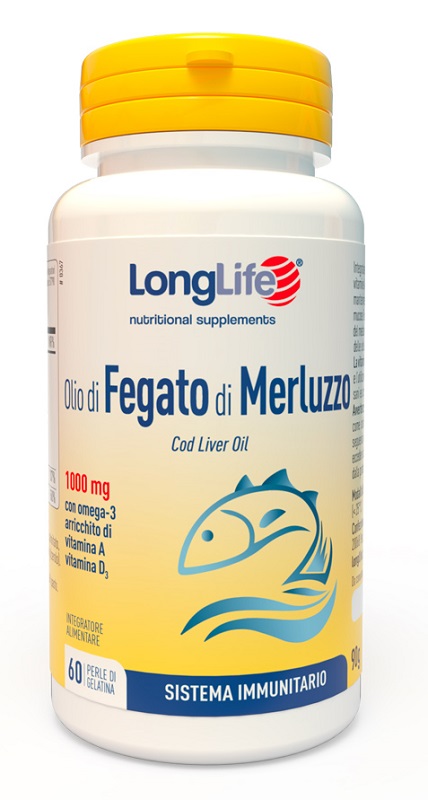 LONGLIFE OLIO FEGATO MERLUZZO 1000 MG 60 PERLE - Farmastop