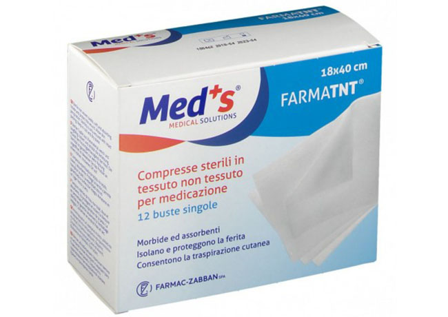 GARZA COMPRESSA MEDS TESSUTO NON TESSUTO 18X40CM 12 PEZZI SSR - Farmastop