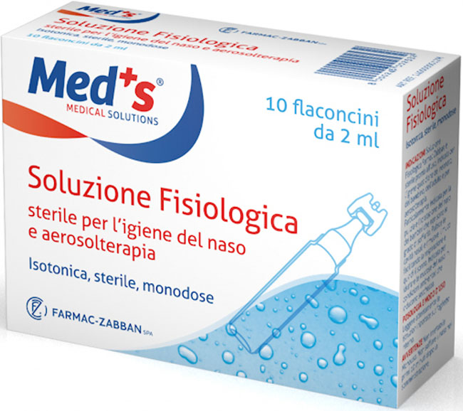 MEDS SOLUZIONE FISIOLOGICA STERILE ASTX10 FL 2ML - Farmastop