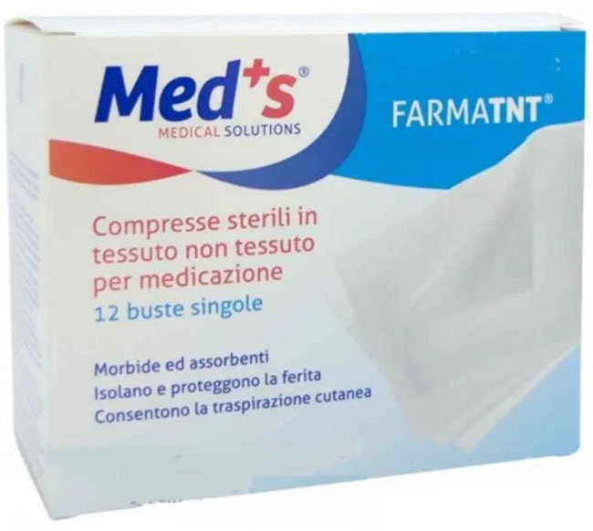 GARZA COMPRESSA MEDS TESSUTO NON TESSUTO 10X10CM 12 PEZZI PEEL OPEN - Farmastop