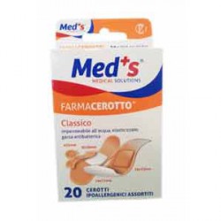 CEROTTO MEDS STRIPS POLIURETANO IPOALLERGENICO CLASSICO ASSORTITI 20 PEZZI - Farmastop