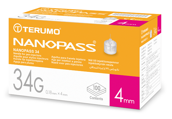AGO PER PENNA DA INSULINA NANOPASS GAUGE 34 LUNGHEZZA 4 MM 100 PEZZI - Farmastop