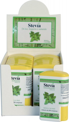 STEVIA EDULCORANTE 200 COMPRESSE DISPLAY CONTENENTE 14 DISPENSER - Farmastop
