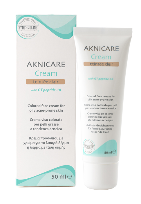 CREMA TRATTANTE COLORATA PER PELLE ACNEICA AKNICARE CREAM TEINTEE CLAIR TUBETTO 50 ML - Farmastop