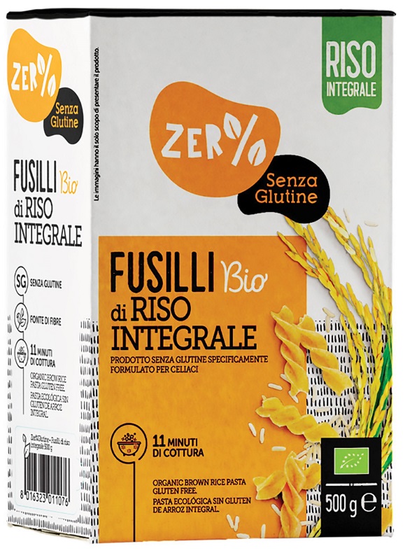 ZERO% GLUTINE FUSILLI DI RISO INTEGRALE SENZA GLUTINE BIO 500 G - Farmastop
