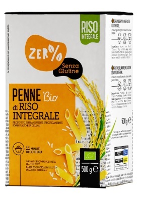 ZERO% GLUTINE PENNE DI RISO INTEGRALE SENZA GLUTINE BIO 500 G - Farmastop