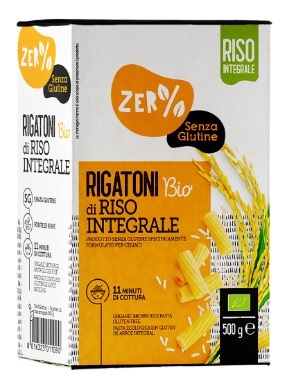 ZERO% GLUTINE RIGATONI DI RISO INTEGRALE SENZA GLUTINE BIO 500 G - Farmastop