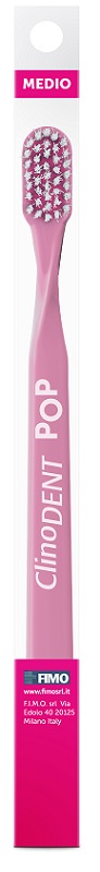 CLINODENT POP ROSA SPAZZOLINO DA DENTI MEDIO - Farmastop