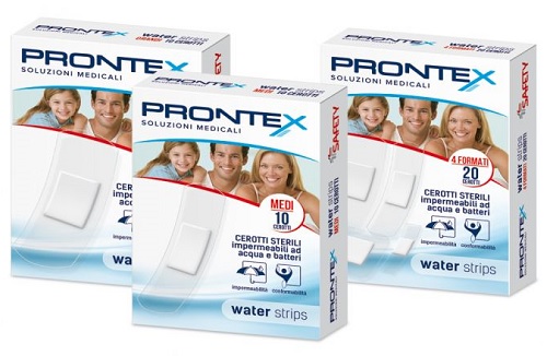 CEROTTO PRONTEX WATER STRIPS ASSORTITO 20 PEZZI - Farmastop