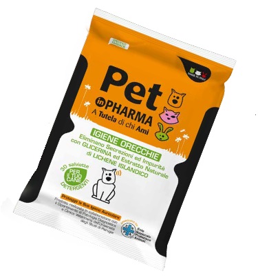PET IN PHARMA SALVIETTINE ORECCHIE CANE 30 PEZZI - Farmastop