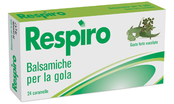 CARAMELLE BALSAMICHE PER LA GOLA RESPIRO GUSTO FORTE EUCALIPTO 24 PEZZI - Farmastop